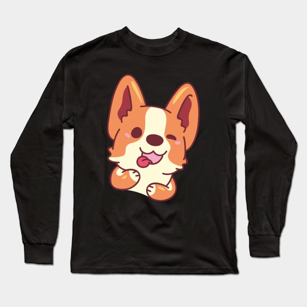 Cute corgi Long Sleeve T-Shirt by katanya78